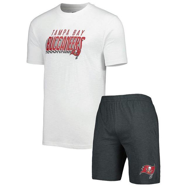 Mens Concepts Sport /White Tampa Bay Buccaneers Downfield T-Shirt & Shorts Sleep Set Grey Product Image