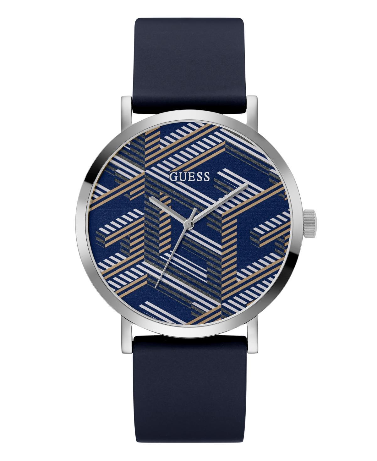 Guess Mens Analog Navy Silicone Watch 44mm Product Image