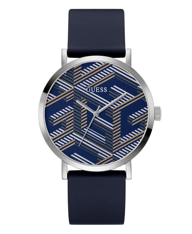 Guess Mens Analog Navy Silicone Watch 44mm - Navy Product Image