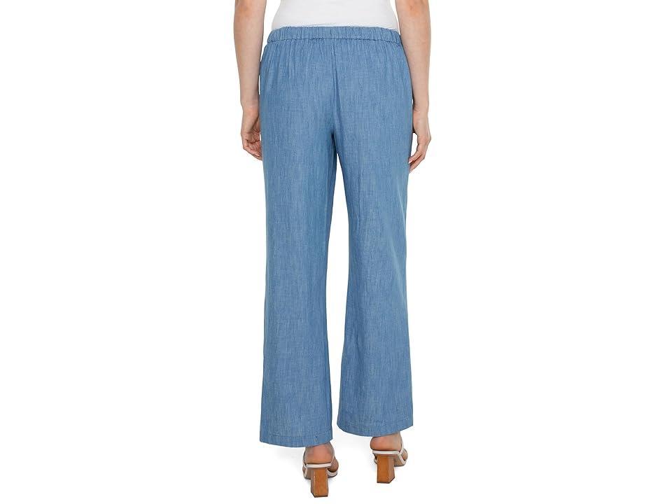 Liverpool Los Angeles Chambray Mid-Rise Relaxed Wide Leg Pull On Tie Waist Pant 30 (Chambray) Women's Dress Pants Product Image