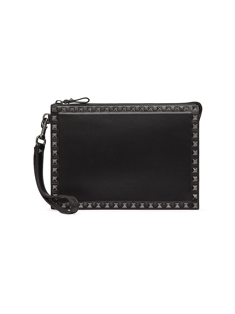 Mens Rockstud Calfskin Pouch Product Image