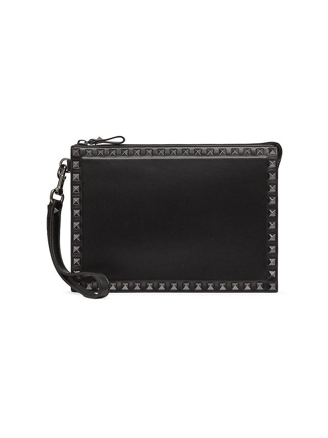 Mens Rockstud Calfskin Pouch Product Image