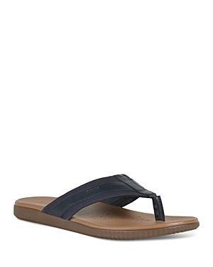 Geox Sirolo Canvas & Leather Flip Flop - black - Size: EU 46 Product Image