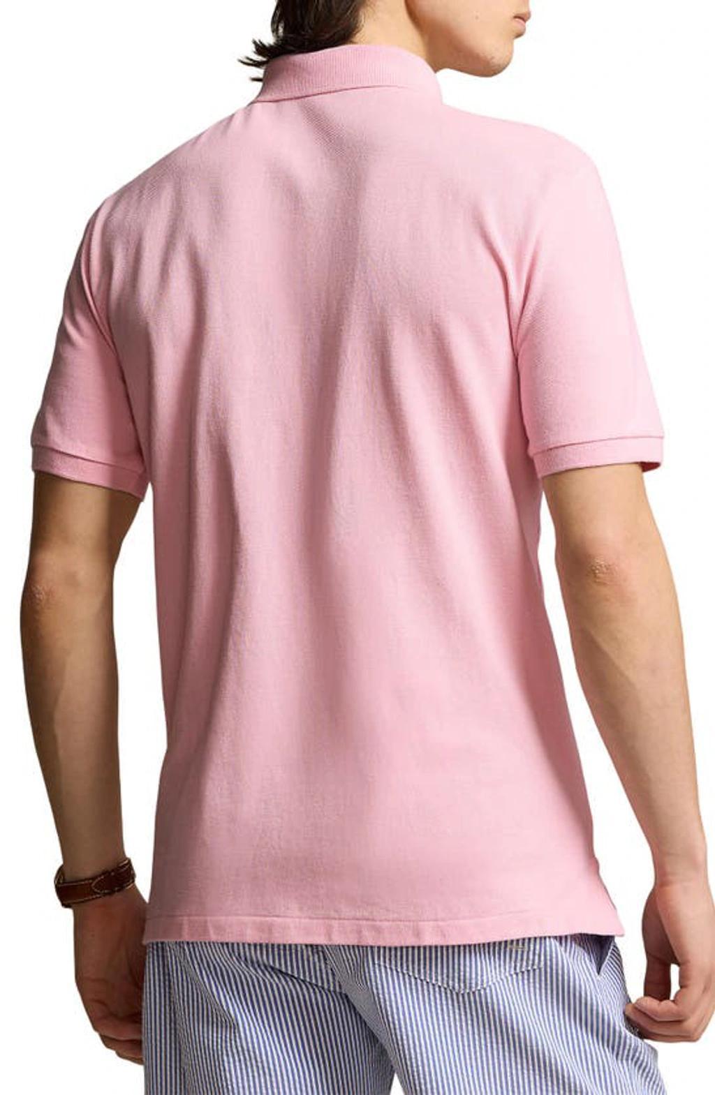 Logo-embroidered Cotton-piqué Polo Shirt In Pink Product Image