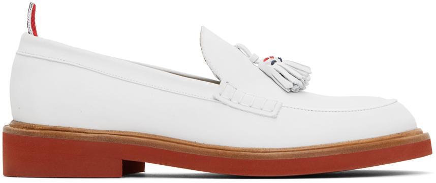 Tasselled Leather Loafers In 100 White Product Image