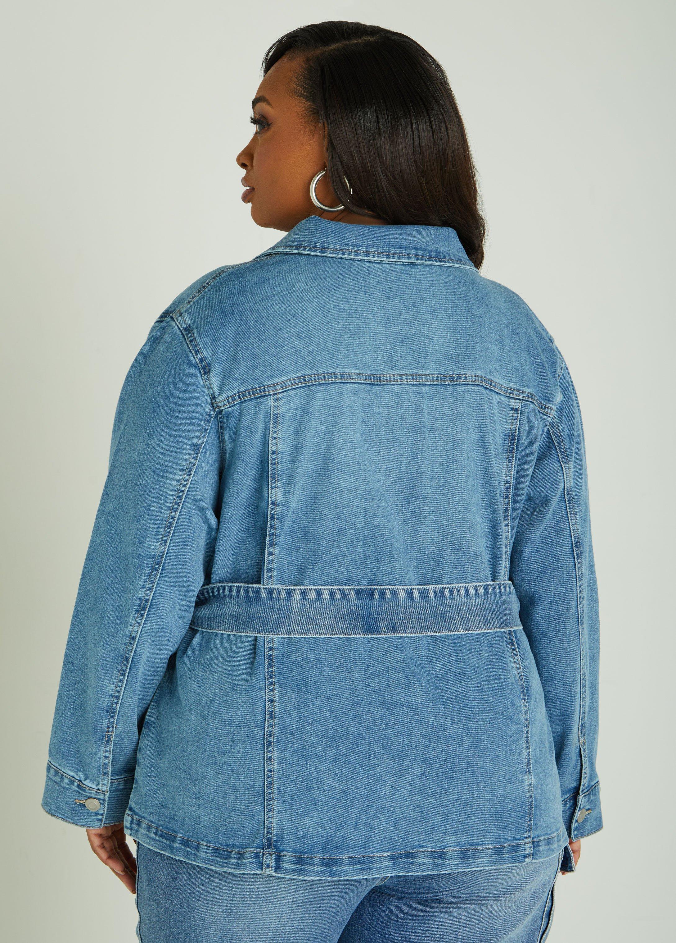 Belted Denim Shacket Product Image