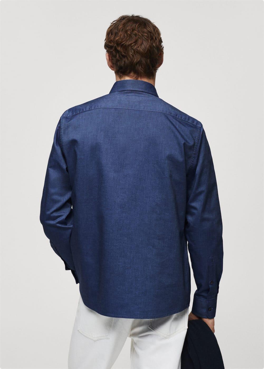 MANGO MAN - Regular fit Oxford cotton shirt indigo blueMen Product Image