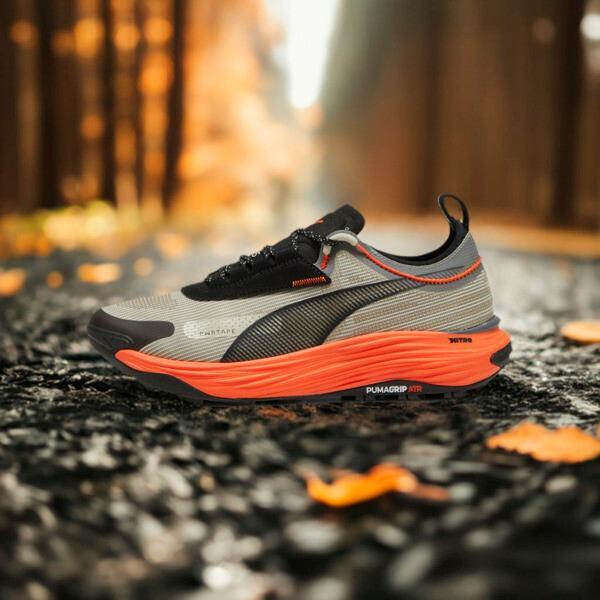 PUMA SEASONS Voyage NITROâ¢ 3 Men's Trail Running Shoes in Desert Dust/Flame Flicker/Black Product Image