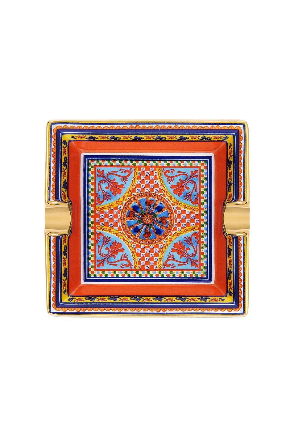 Dolce & Gabbana Casa Small Square Ashtray in Orange Product Image