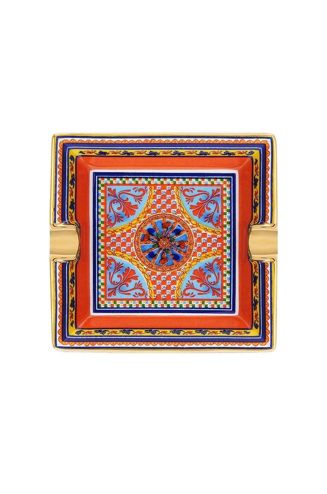 Dolce & Gabbana Casa Small Square Ashtray in Orange Product Image