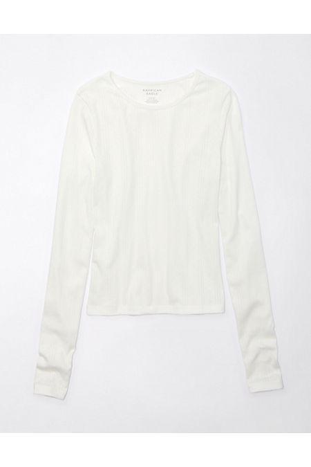 AE Hey Baby Long-Sleeve Pointelle-Knit Tee Women's product image