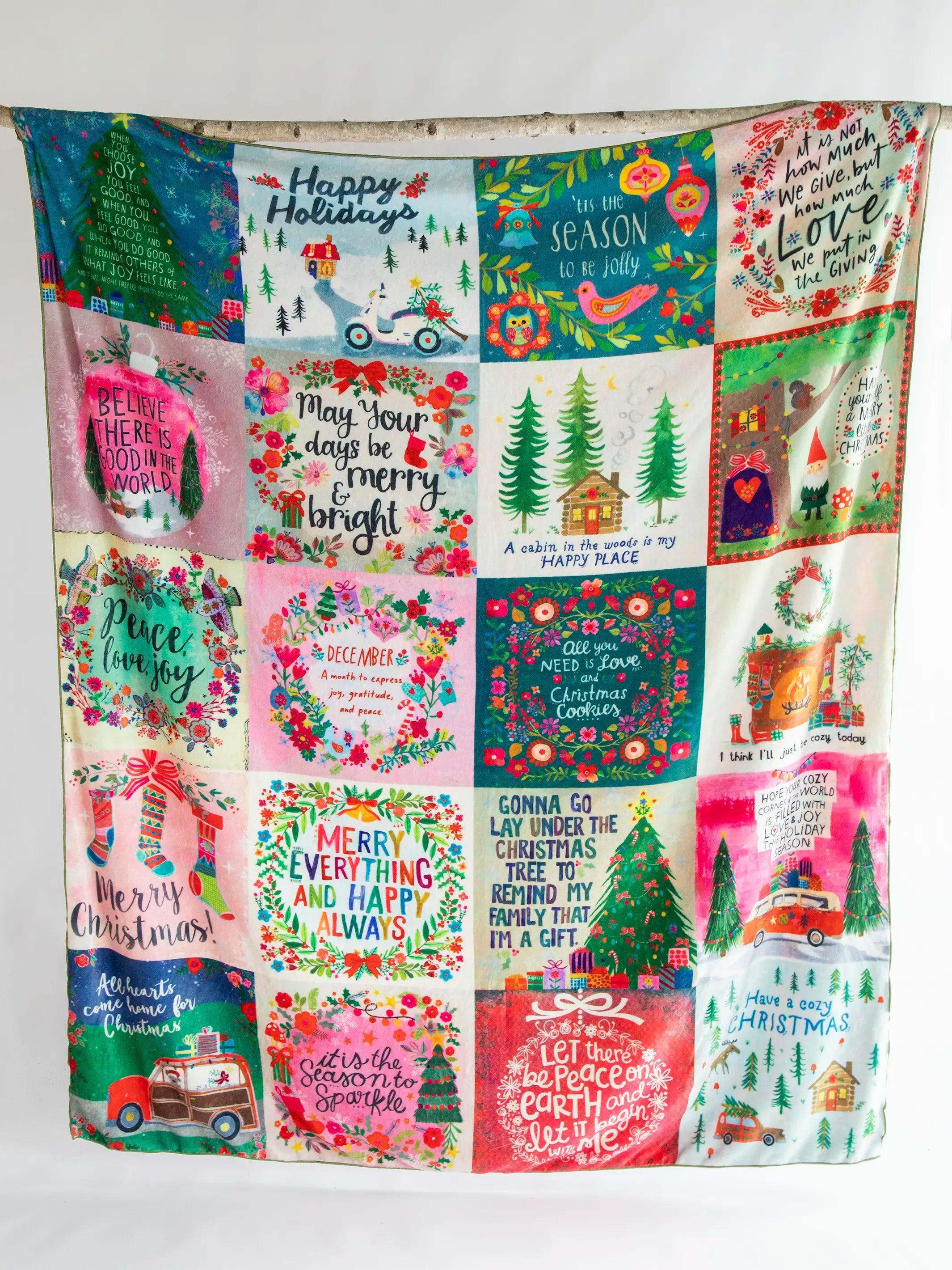 XL Double-Sided Cozy Blanket - Holiday Chirps Product Image