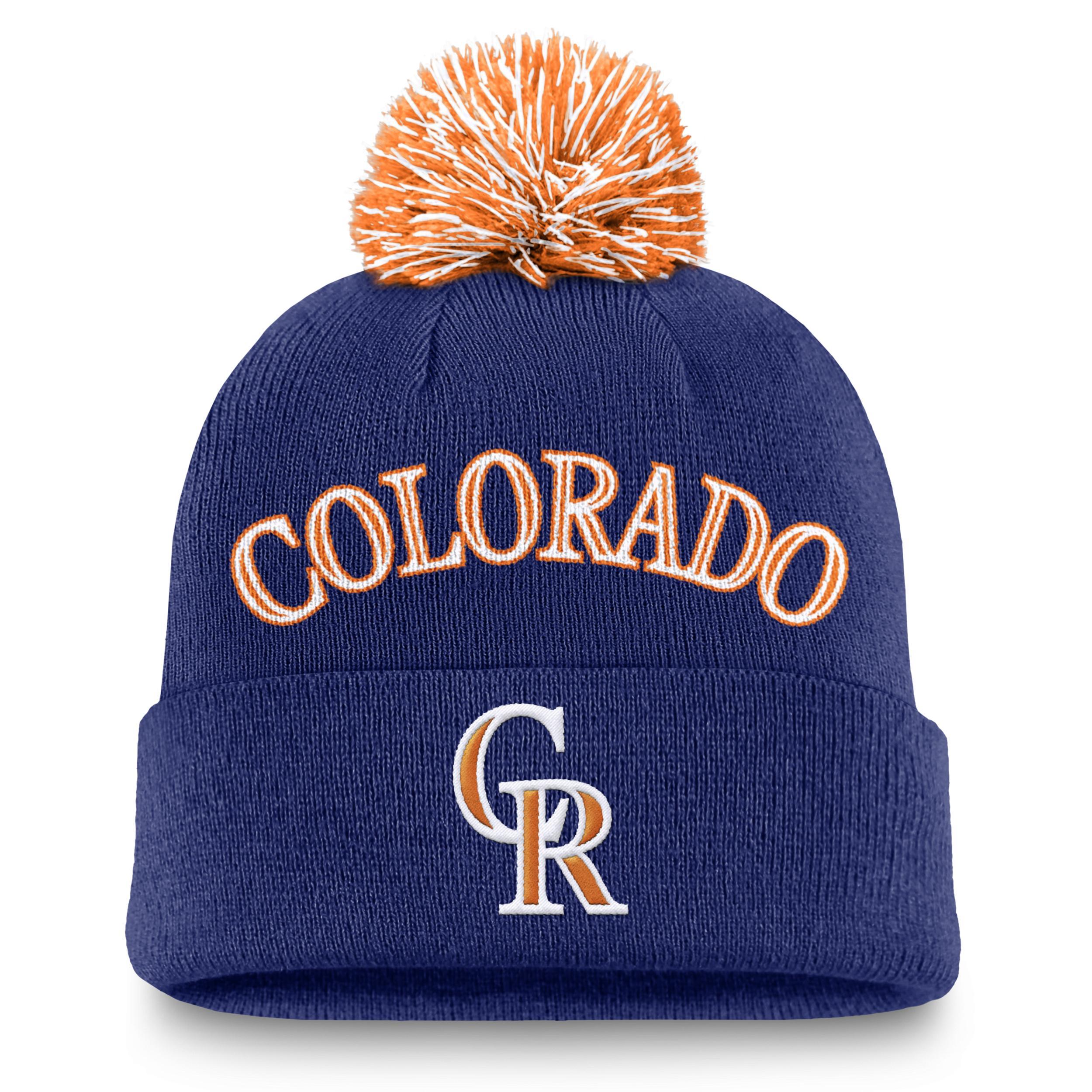 Colorado Rockies Peak Nike Mens MLB Cuffed Pom Beanie Product Image