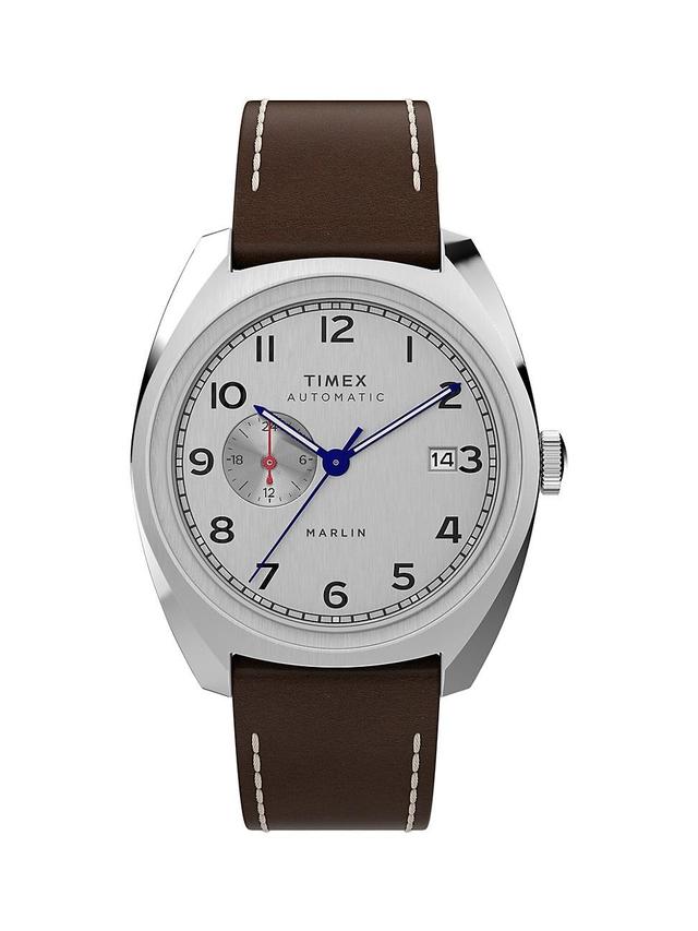 Timex Marlin Automatic Leather Strap Watch, 39mm Product Image