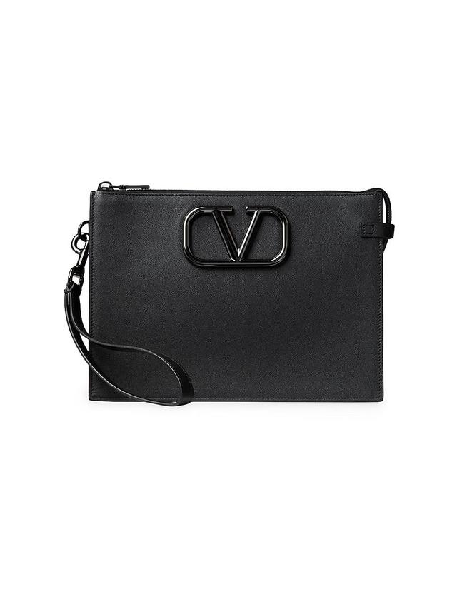 Mens VLogo Signature Calfskin Pouch Product Image