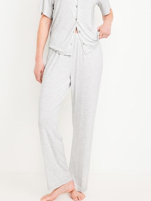 Mid-Rise Knit Jersey Pajama Pant Product Image