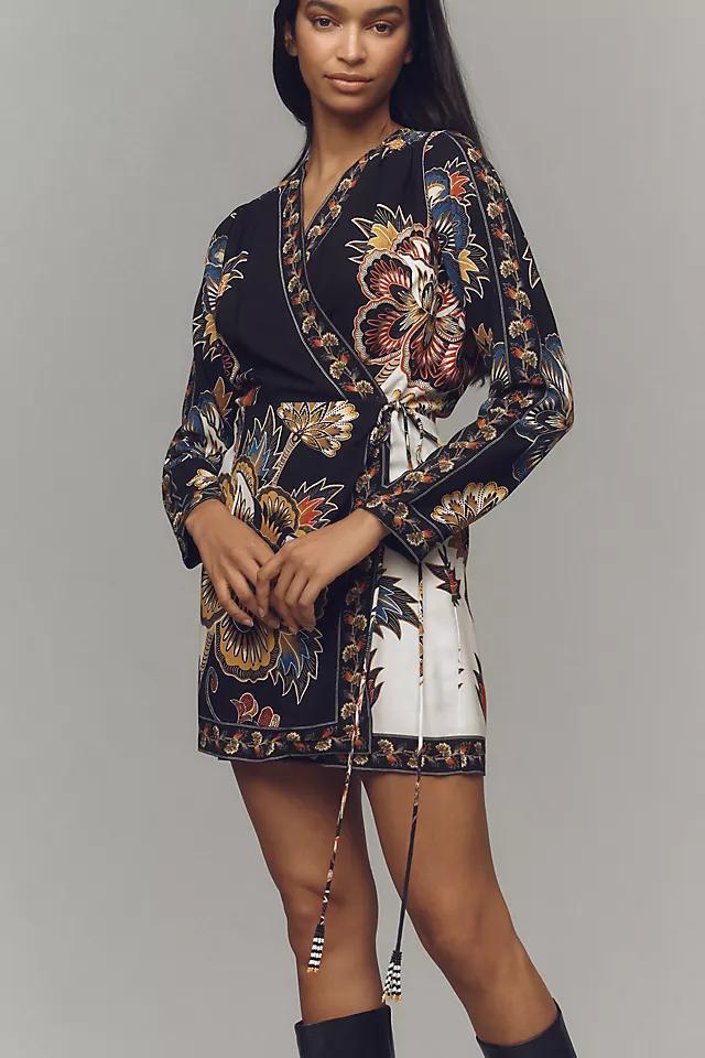 Farm Rio Floral Wrap Mini Dress Product Image