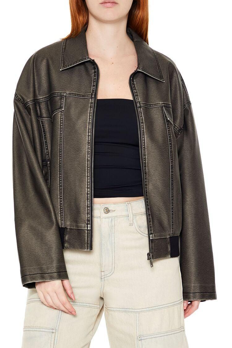 Faux Leather Zip-Up Moto Jacket | Forever 21 Product Image