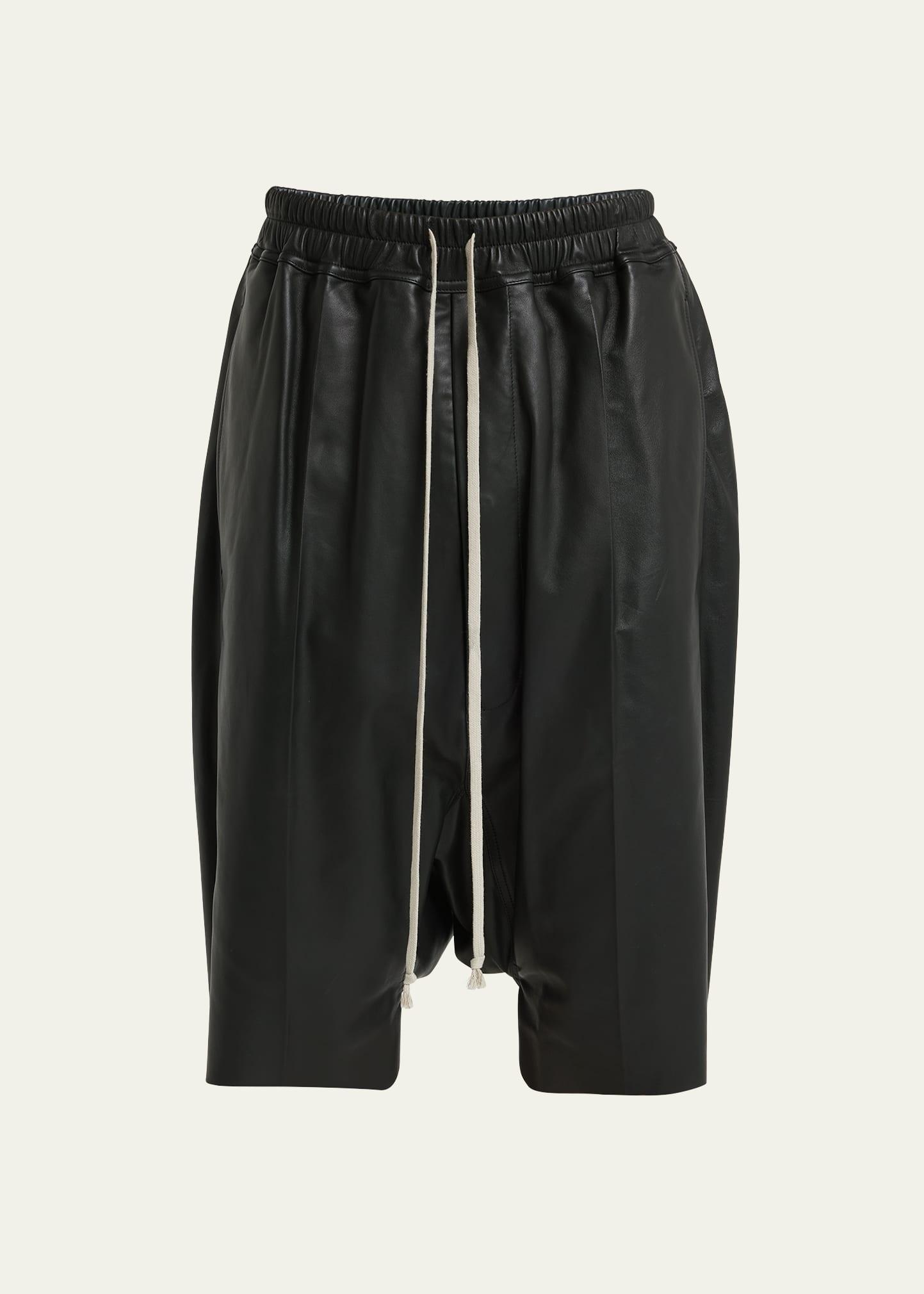 Mens Peached Leather Drawstring Pod Shorts Product Image