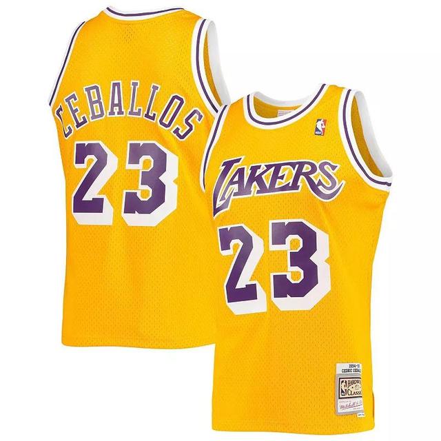 Mens Mitchell & Ness Cedric Ceballos Los Angeles Lakers 1994-95 Hardwood Classics Swingman Jersey Product Image