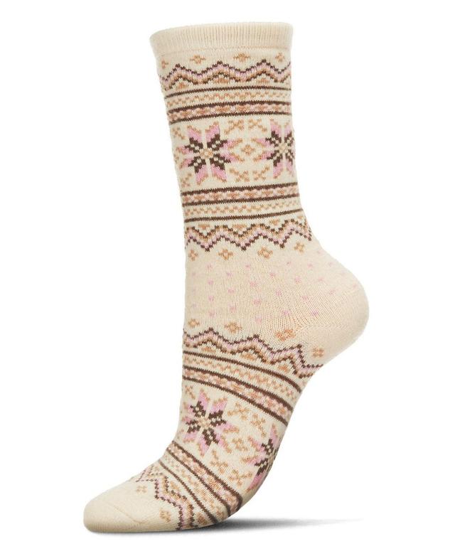 MeMoi Womens Fairisle Cashmere Crew Socks Product Image