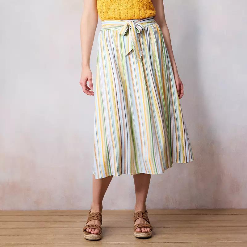 Petite LC Lauren Conrad Midi Wrap Self-Tie Skirt, Womens Product Image