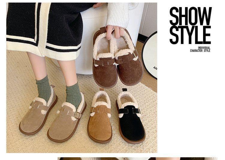 Buckled Fluffy Trim Slip-Ons Product Image