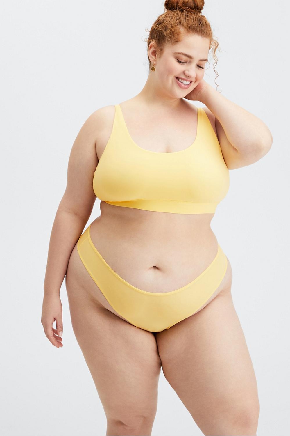 Fabletics Fine Touch Thong Womens yellow plus Size 1X Product Image