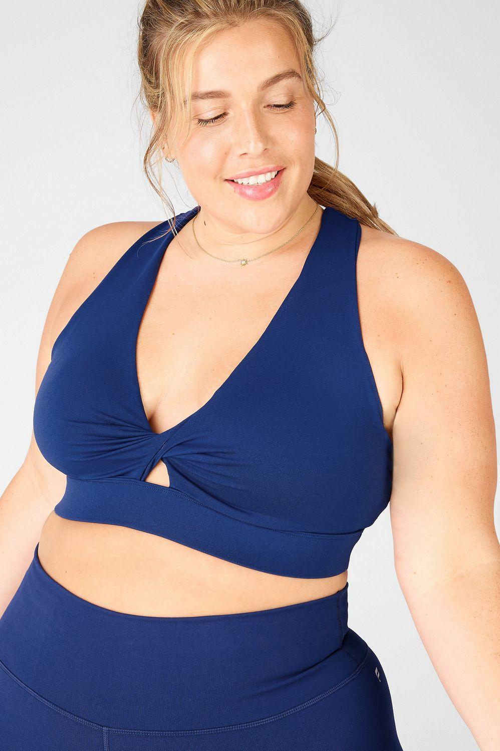 Fabletics Oasis Twist Sports Bra Womens blue plus Size 4X Product Image