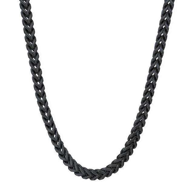 Mens LYNX 6 mm Foxtail Chain Necklace Black Tone Product Image