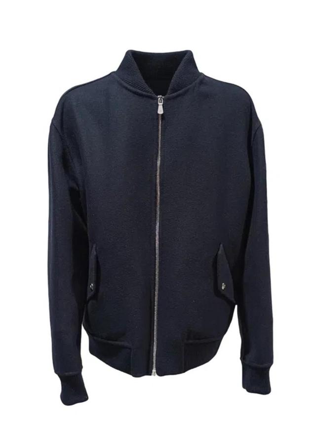 Zipped Bomber Jacket In Blue Product Image