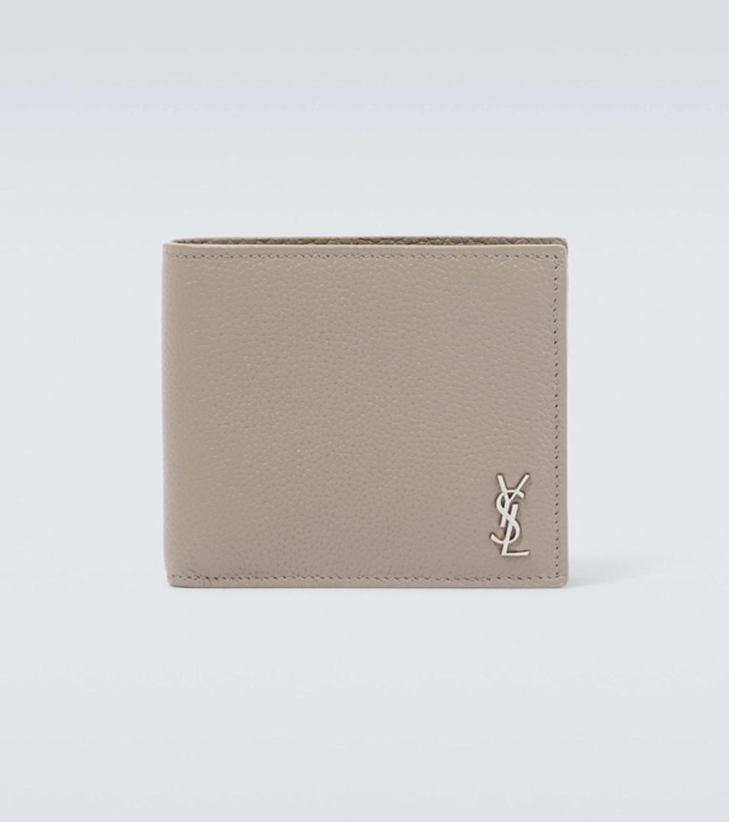 Tiny Cassandre East/west Bifold Wallet In Beige Product Image