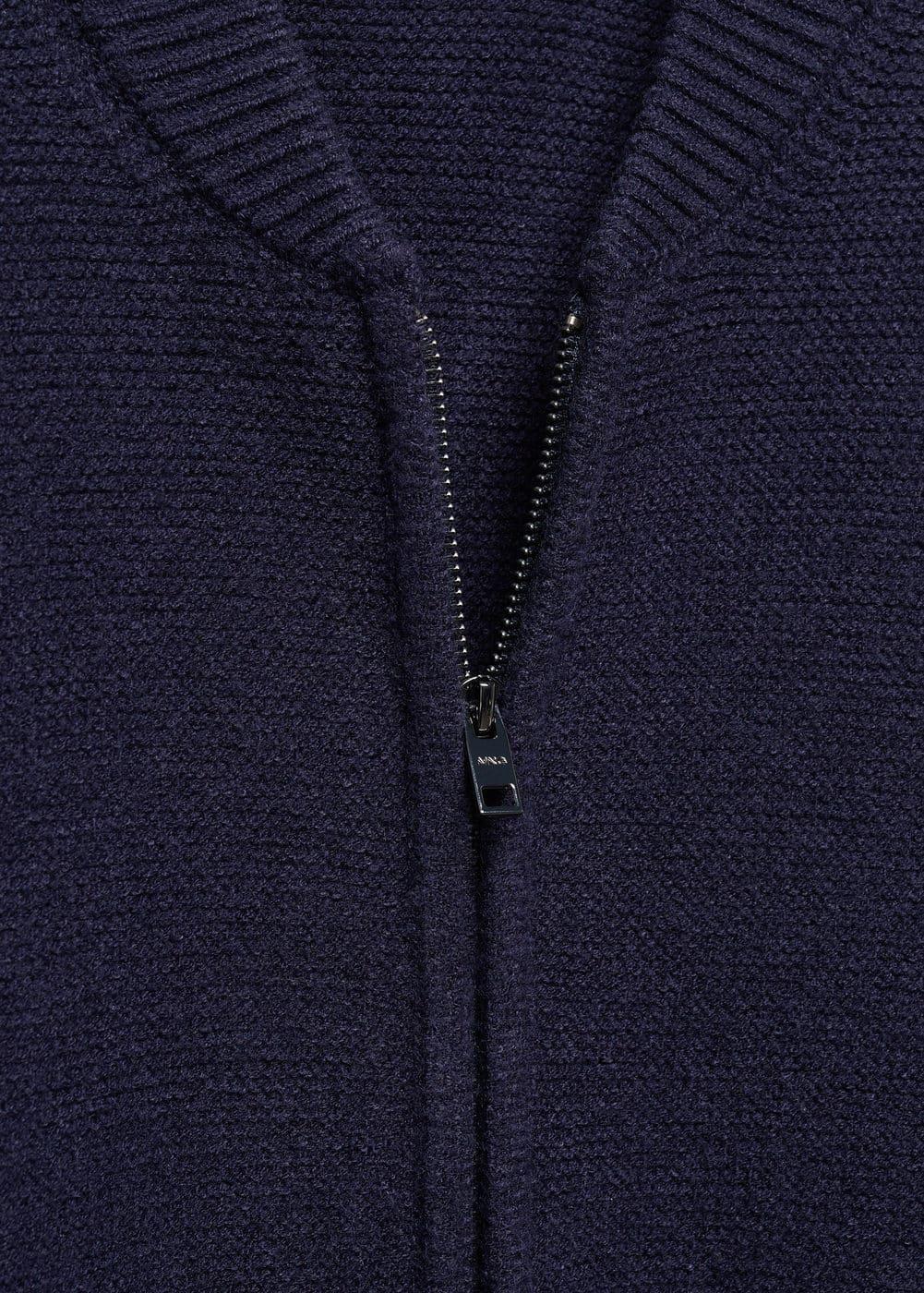 MANGO MAN - Zipped knit cardigan dark navyMen Product Image