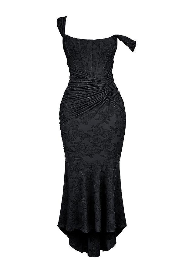 Cesca Black Floral Maxi Dress Product Image