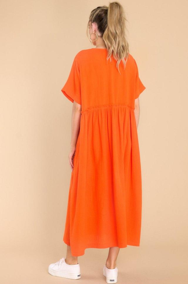 Aura It Was Kismet Flame Midi Dress Orange Product Image