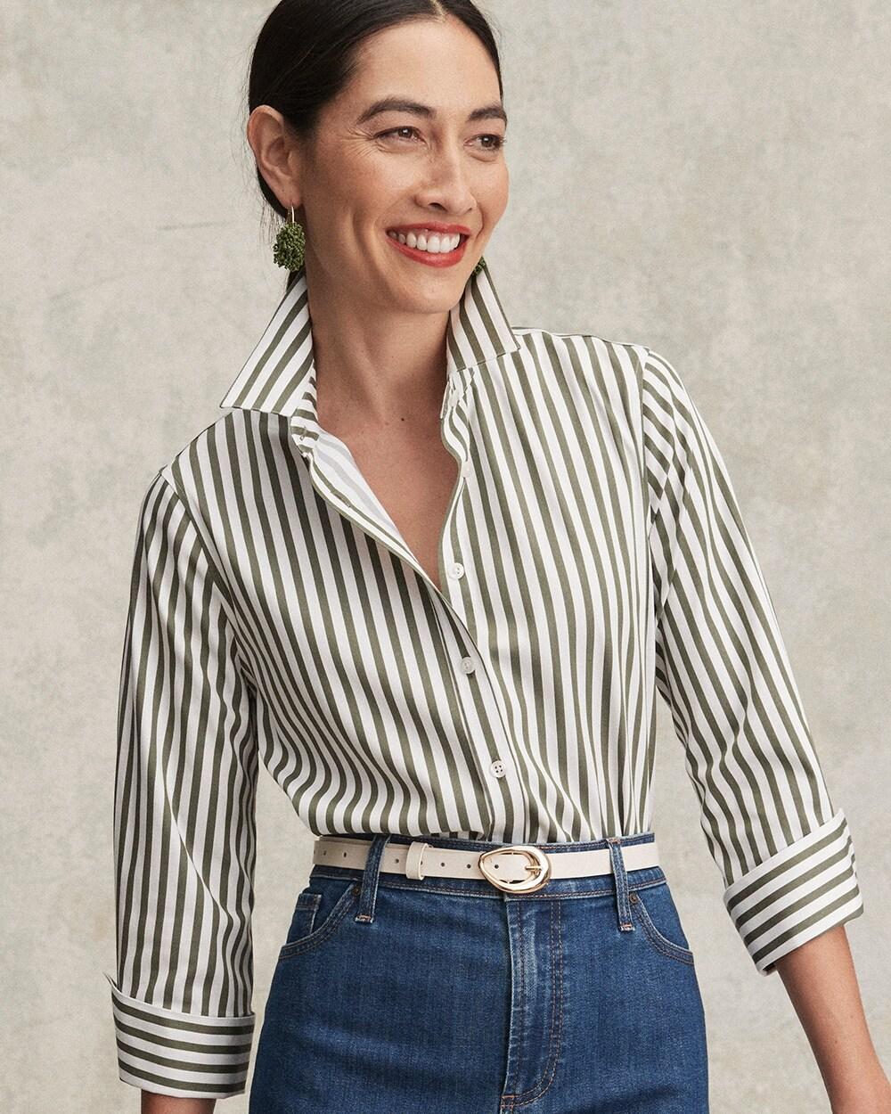 Women's No Iron Stretch Stripe Shirt Product Image