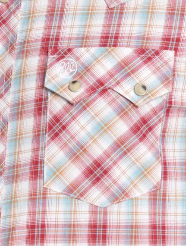 Wrangler Retro® Men's L/S Red/White Plaid Snap Shirt Product Image