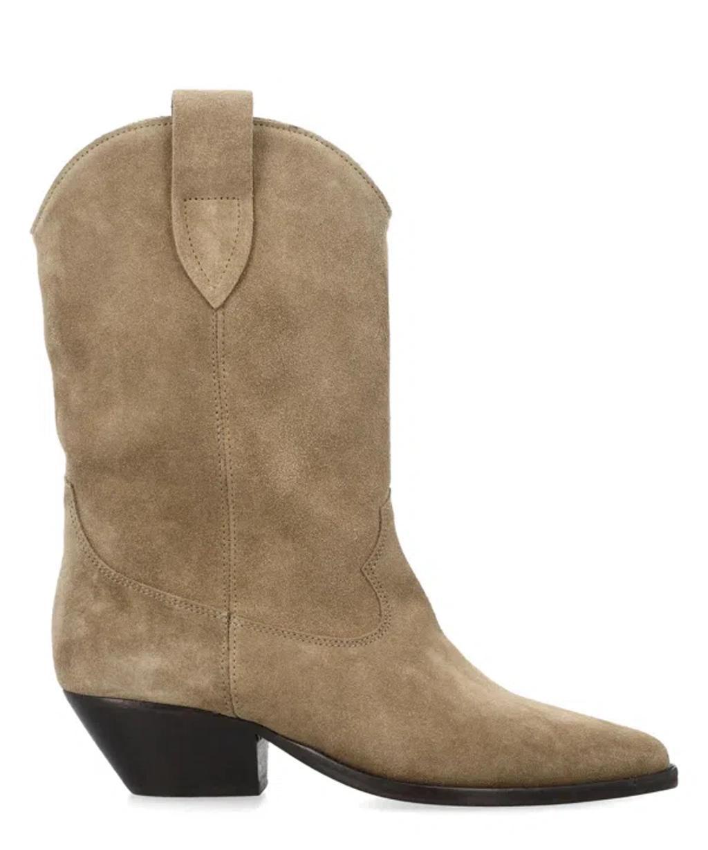 ISABEL MARANT Duerto Suede Cowboy Boots In Taupe product image