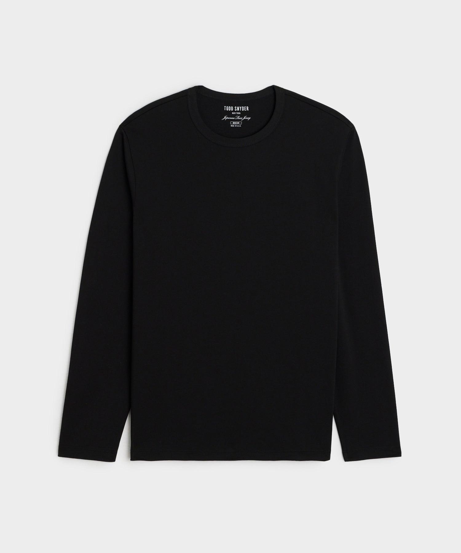 Long Sleeve Luxe Jersey Tee in Black Product Image