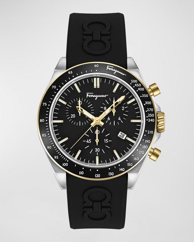 FERRAGAMO Chronograph Silicone Strap Watch, 43mm Product Image