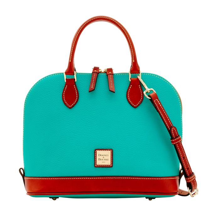 Dooney & Bourke Womens Pebble Grain Zip Zip Leather Satchel Bag in Spearmint Product Image