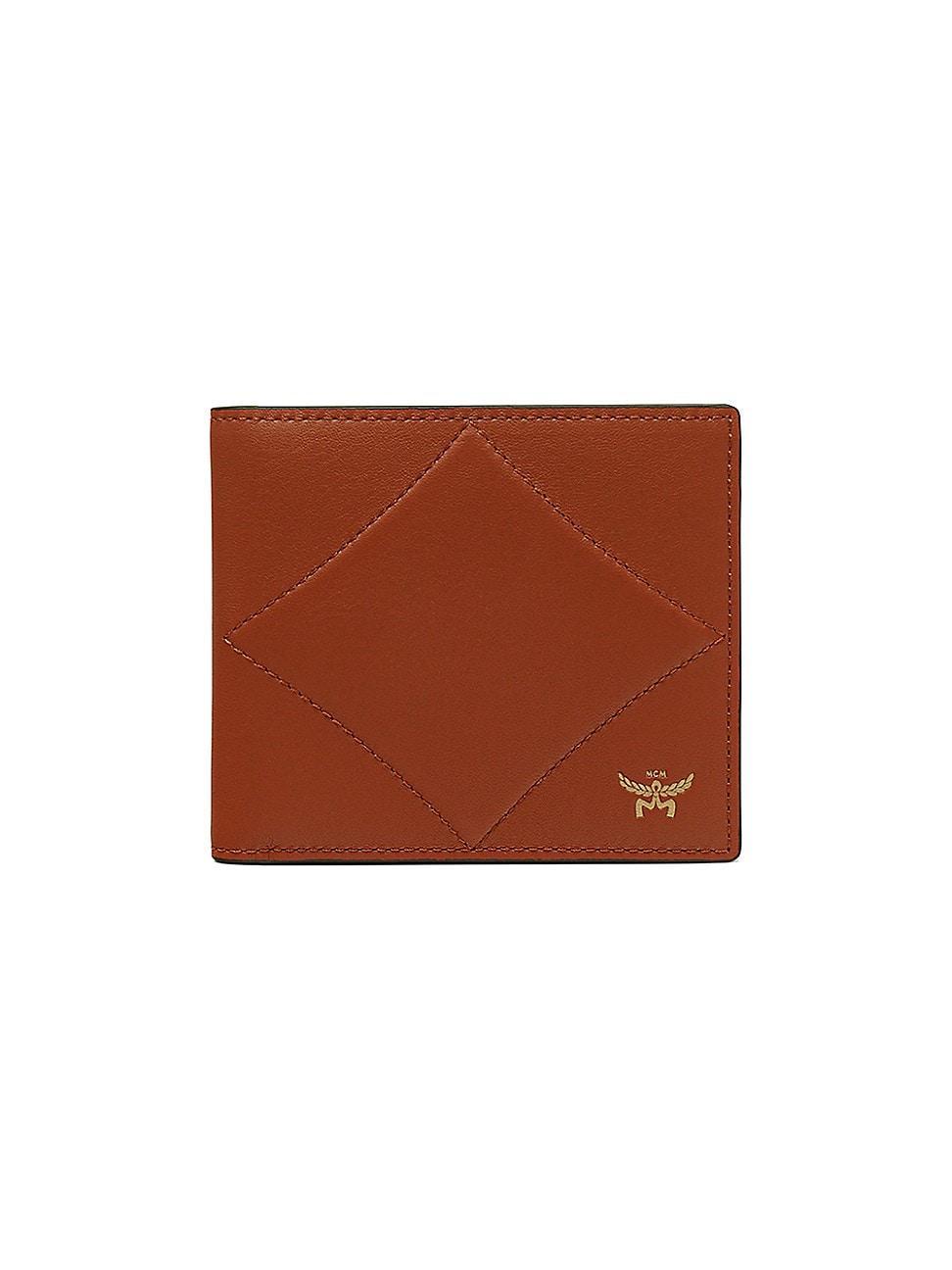 Mens Diamond Leather Bifold Wallet Product Image