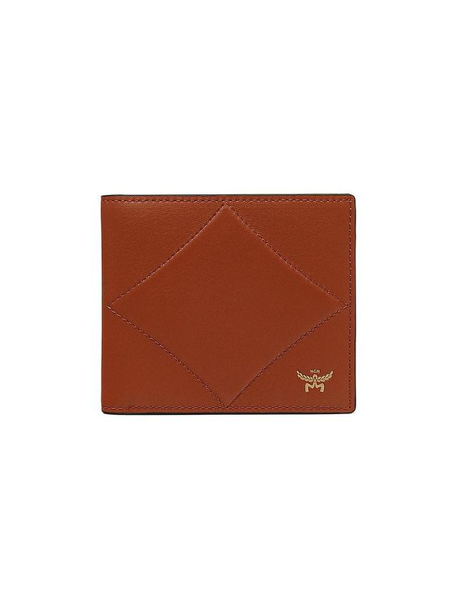 Mens Diamond Leather Bifold Wallet Product Image