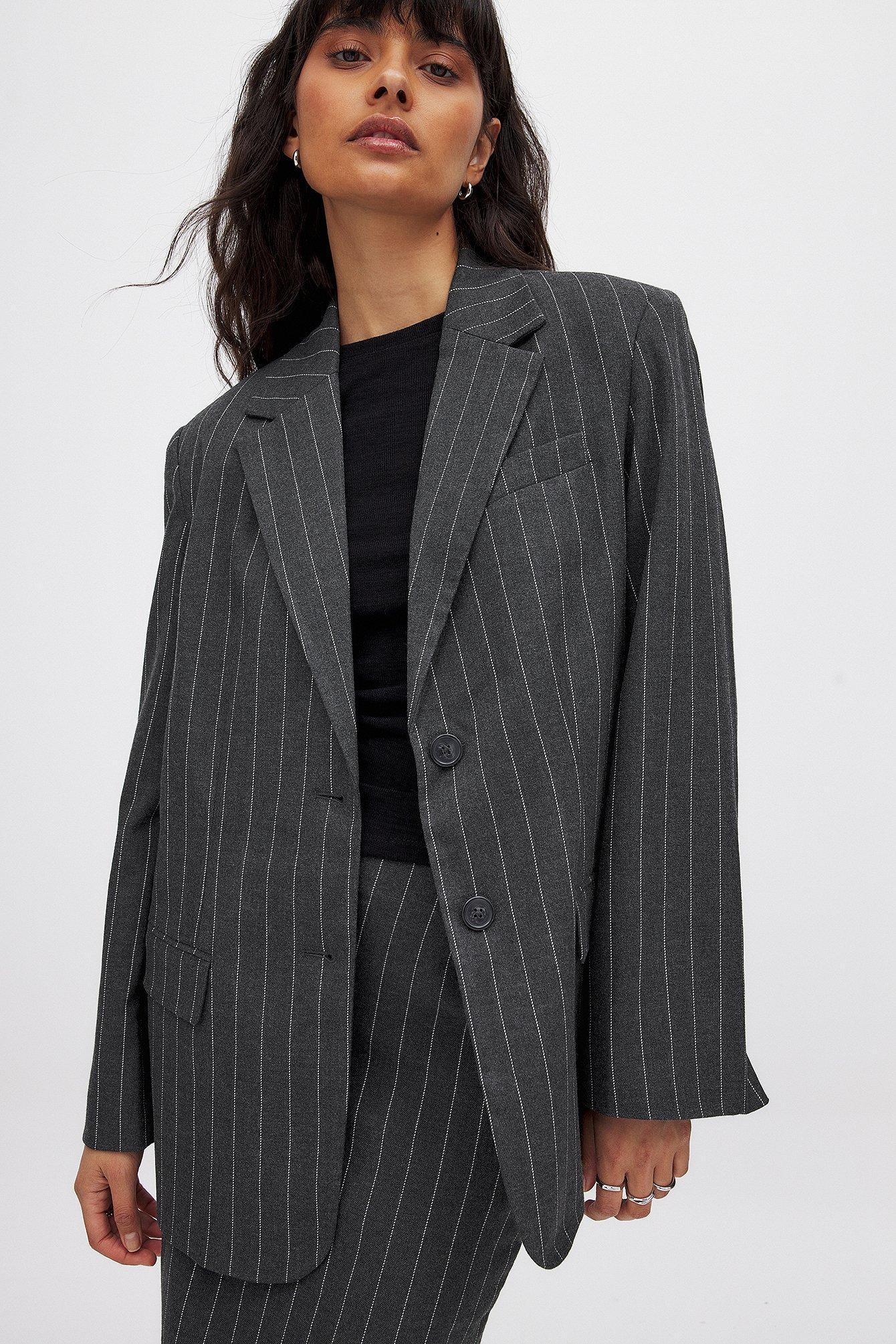 Pinstripe Oversized Blazer Product Image