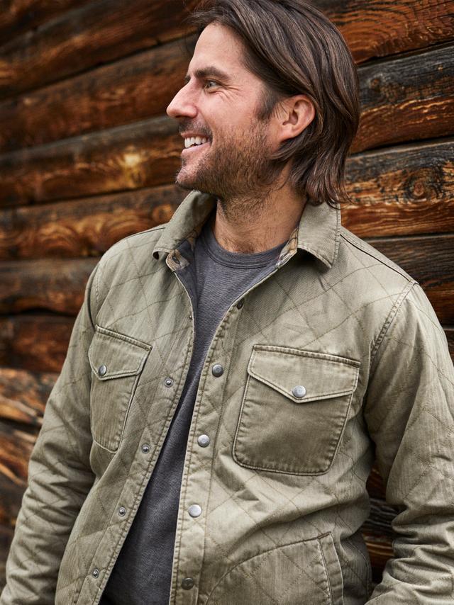 Doug Good Feather Reversible Bondi Jacket - Olive Black Star Nation Product Image