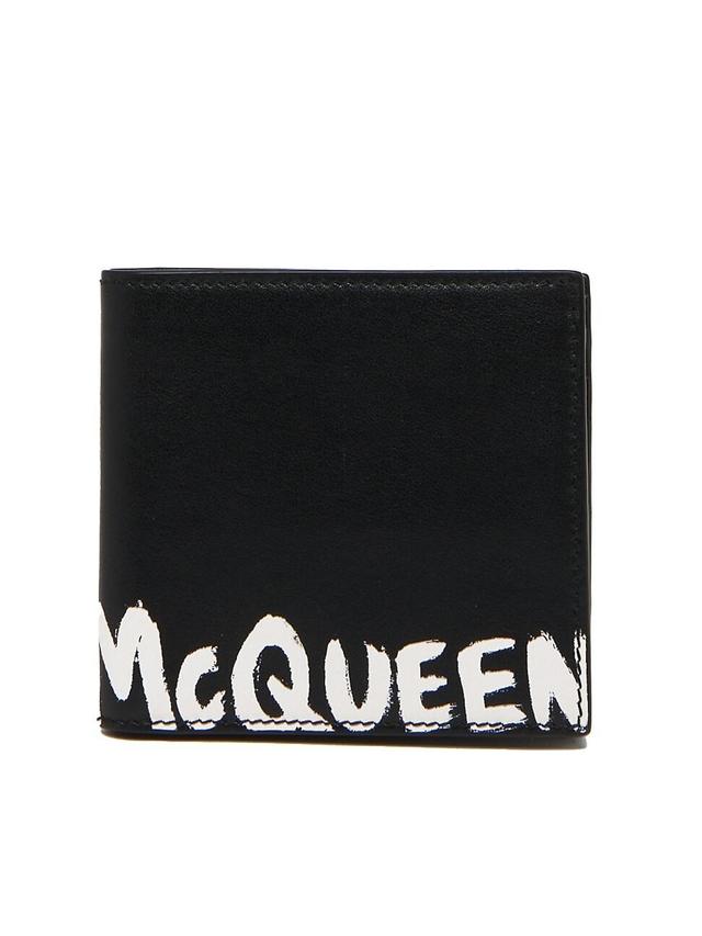 Mens Graffiti Logo Leather Bifold Wallet Product Image