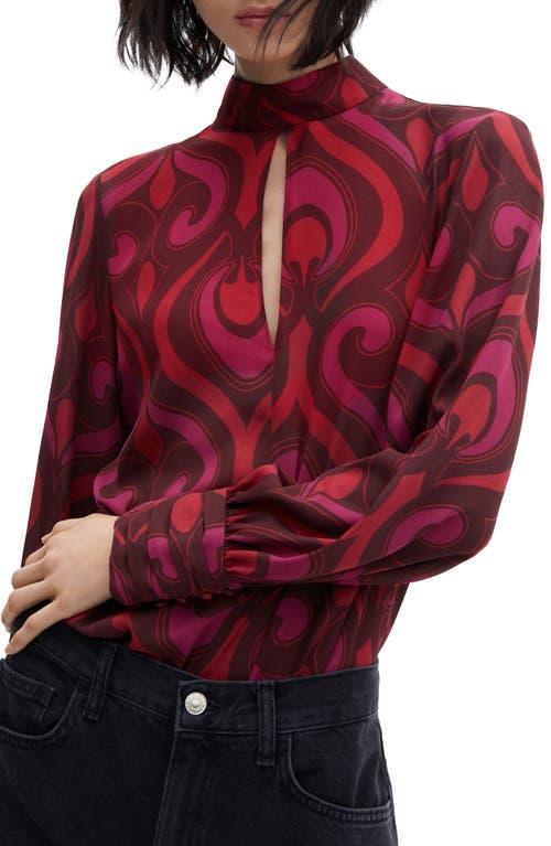 MANGO Geo Print Long Sleeve Woven Shirt Product Image