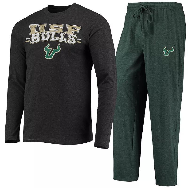 Mens Concepts Sport Green/Heathered Charcoal South Florida Bulls Meter Long Sleeve T-Shirt & Pants Sleep Set USF Green Product Image