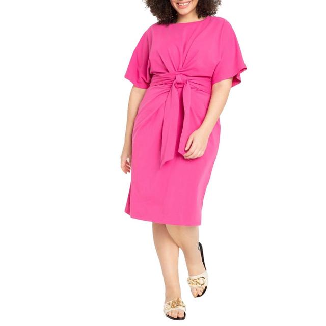 Eloquii Womens Cross Front Flutter Sleeve Dress Product Image