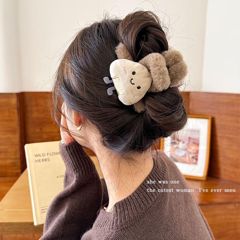 Cartoon Fluffy Hair Claw / Face Wash Headband / Wrist Band / Set Product Image